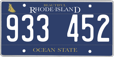 RI license plate 933452