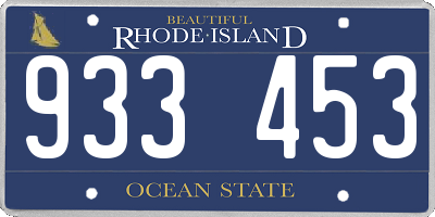 RI license plate 933453
