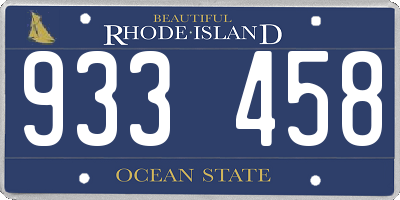 RI license plate 933458