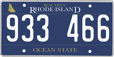 RI license plate 933466