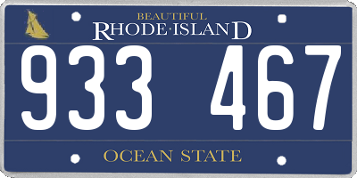 RI license plate 933467