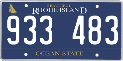 RI license plate 933483