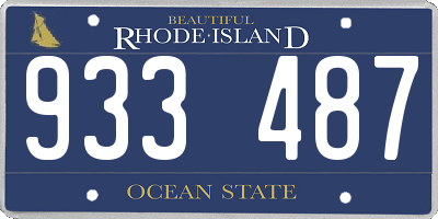 RI license plate 933487