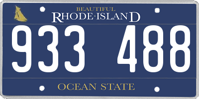 RI license plate 933488