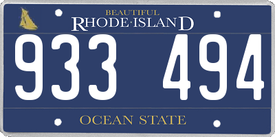 RI license plate 933494