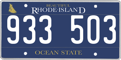 RI license plate 933503