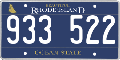 RI license plate 933522