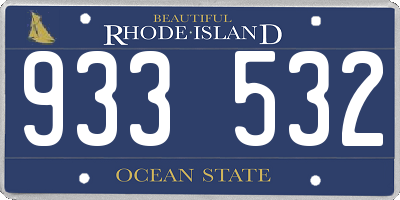 RI license plate 933532