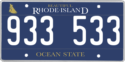 RI license plate 933533