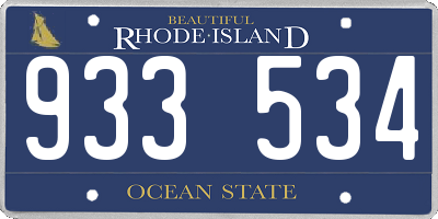 RI license plate 933534