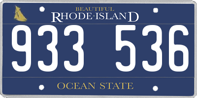 RI license plate 933536