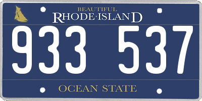 RI license plate 933537