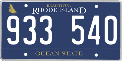 RI license plate 933540