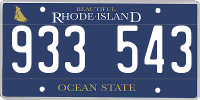 RI license plate 933543