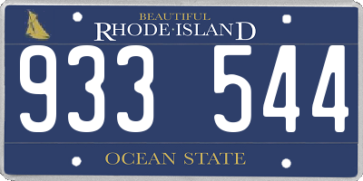 RI license plate 933544