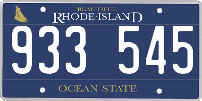 RI license plate 933545