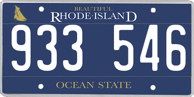 RI license plate 933546