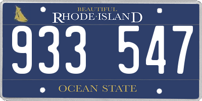RI license plate 933547