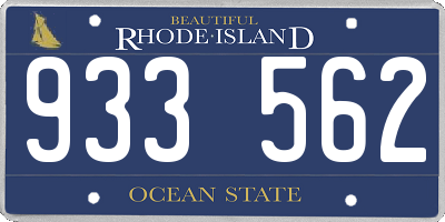 RI license plate 933562