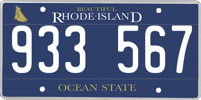 RI license plate 933567