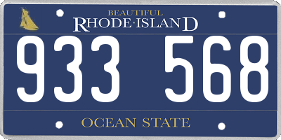 RI license plate 933568