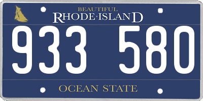 RI license plate 933580
