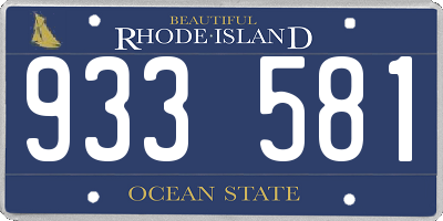 RI license plate 933581