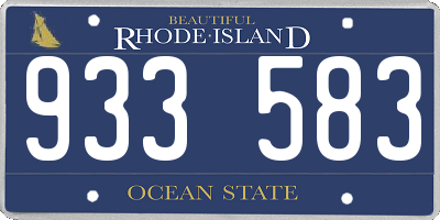 RI license plate 933583