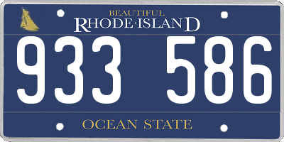 RI license plate 933586