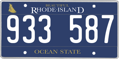 RI license plate 933587
