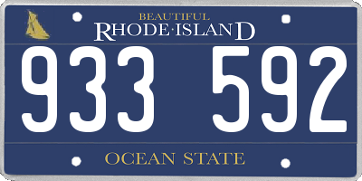 RI license plate 933592