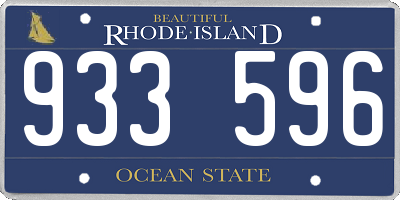 RI license plate 933596