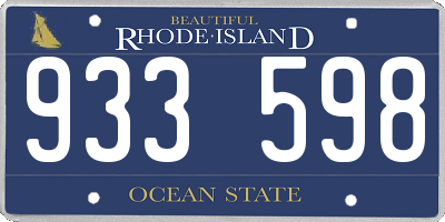 RI license plate 933598