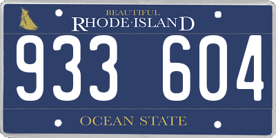 RI license plate 933604