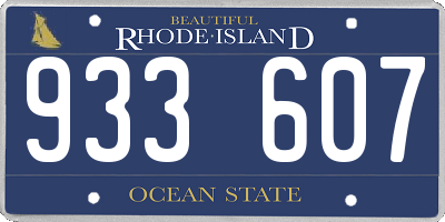 RI license plate 933607