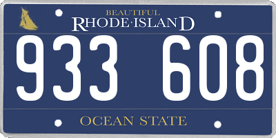 RI license plate 933608