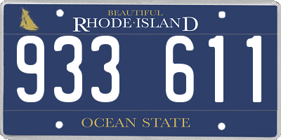 RI license plate 933611