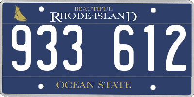 RI license plate 933612