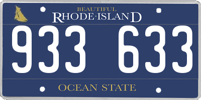 RI license plate 933633