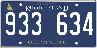 RI license plate 933634