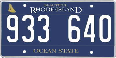 RI license plate 933640