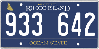 RI license plate 933642