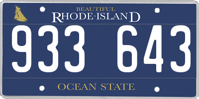 RI license plate 933643