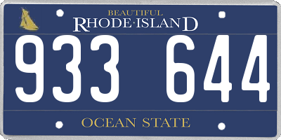 RI license plate 933644