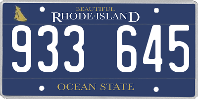 RI license plate 933645