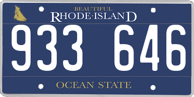 RI license plate 933646