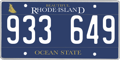 RI license plate 933649