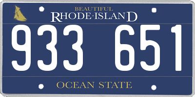 RI license plate 933651
