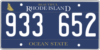 RI license plate 933652
