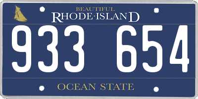 RI license plate 933654